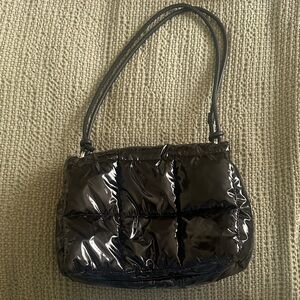 H&M Glossy Black Shoulder Bag